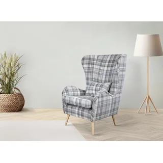 Home Affaire Ohrensessel Charles 78 x 118 x 94 cm grau Polyester