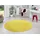 Rund Wohnzimmerteppich einfarbig Modern Velours für Esszimmer Wohnzimmer Kinderzimmer Flur Schlafzimmer Küche Gelb Ø133cm