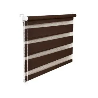 Doppelrollo Duorollo 100 cm breit 150 cm lang schoko braun inkl. Seilzug Fensterrollo Klemmrollo Jal