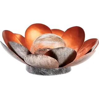 Solar Lotusblüte für außen aus Metall mit Bruchglaskugel und warm-weißer LED Beleuchtung, verschiedene Ausführungen, toller Lichteffekt, moder...