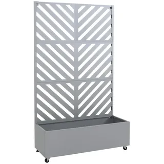 Mendler Rankgitter mit Pflanzkasten HWC-R38 186 x 108 x 41 cm Grau