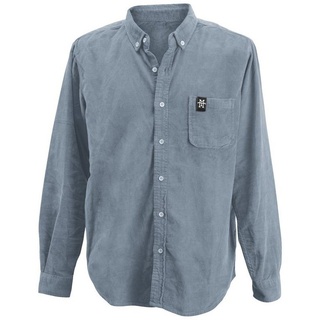 Manufaktur13 Langarmhemd Cord Hemd - Langarmshirt, Freizeithemd Atmungsaktiv blau