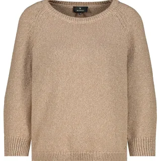 Monari Rundhalspullover Mit dezenten Glitzer-Highlights braun XXXL (46)