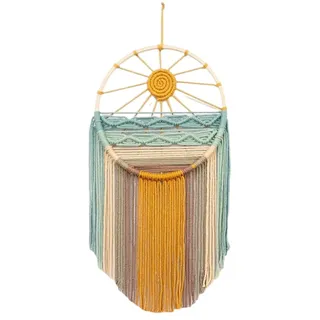 Makramee Wandteppich 27x60cm Boho Deko Handgewebt für Wohnzimmer Schlafzimmer