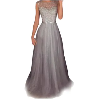 Sunfashion Glitzer Damen Outfit Abendkleider elegant rotes Paillettenkleid konfirmationskleider Abendgarderobe Damen elegant Abendkleid Damen lang Glitzer Abendkleider elegant Langarm Abendkleid über - S
