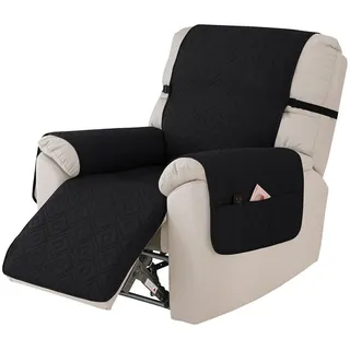 SWJ-swjssb Sesselbezüge Sesselschoner für Fernsehsessel,100% Wasserdicht Sesselbezug Relaxsessel Sesselauflage Relax Schutzbezug Anti-Rutsch Sesselüberzug mit armlehnen Bezüg(Carbon Black)