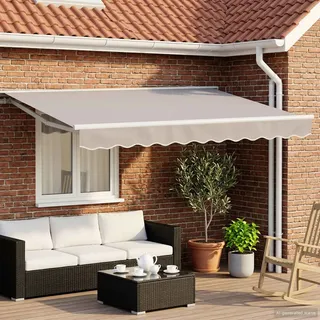 vidaXL Elektrische ausziehbare Markise 300 x 250 cm Hellgrau