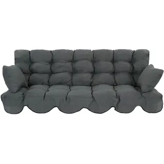 Patio Auflage Hollywoodschaukel 180 cm Minorca Auflagen Set Sitzkissen Rückenlehne 2 x Seitenkissen Schaukelbank Auflage Grau