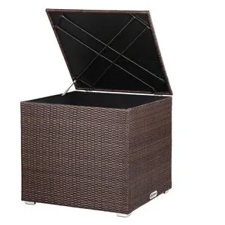 CASARIA Gartenbox 108954, aus Polyrattan, 75 x 75 x 70cm, 318 Liter, braun, wasserdicht