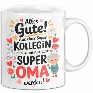 Trendation Tasse Oma Tasse Geschenkidee Beste Kollegin Oma Geschenk weiß