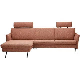 Himolla Ecksofa 6902, Altrosa, Metall, 3,5-Sitzer, L-Form, 281x171 cm, Blauer Engel, Goldenes M, Emas, erweiterbar, Typenauswahl, Fußauswahl, Lederauswahl, Stoffauswahl, seitenverkehrt erhältlich, individuell planbar, Armteil links, rechts, Wohnzimmer, Sofas & Couches, Wohnlandschaften, Ecksofas