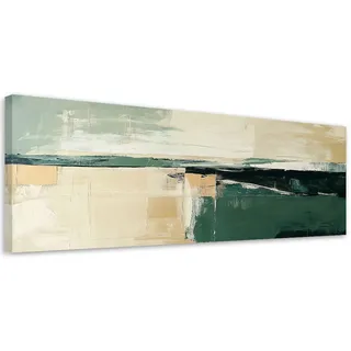 Feeby Leinwandbild, Grün, Textil, Abstrakt, Rechteckig, 120x40 cm, Bilder und Zubehör, Wandbilder, Leinwandbilder