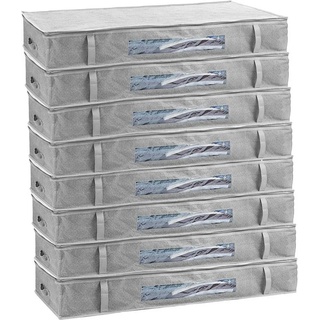 Centi Unterbettkommode Unterbett Aufbewahrungsbox für Bettkasten Aufbewahrung (Set, 8 St., 100L x 50B x 15H cm), 100 l Volumen, Aufbewahrungstasche für Decken, Kissen und Kleider grau