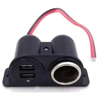 Ziyan Aufbau Steckdose 12V /24V+Auto Dual USB Ladegerät Zigarettenanzünder KFZ Adapter