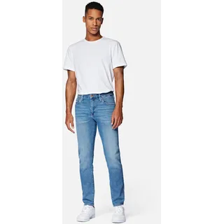 Tapered-fit-Jeans MAVI "CHRIS", Herren, Gr. 34, Länge 32, blau (schwarz random ultra move), Stoff, 90% Baumwolle, 6% Elastomultiester, 4% Elasthan, normal lang, Jeans, Eng zulaufende Jeans