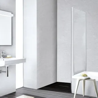 Kermi Liga Seitenwand verkürzt LITVD075161AK 75x160cm, silber mattglanz, ESG klar, auf Badewanne