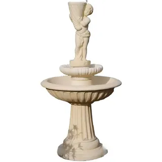 Xlmoebel Gartenbrunnen Skulptur Zierbrunnen aus hochwertigem Material für Garten und Innenhof, (Artikel NOEMI CARELLO 2), Hergestellt in Europa weiß