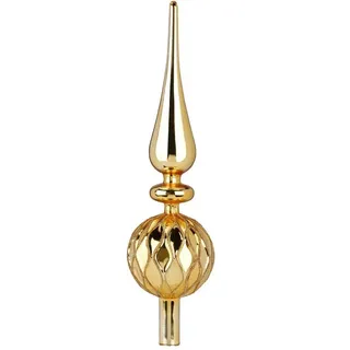 Laalu Weihnachtsbaumspitze, Gold, Glas, Freiform, 31 cm, Dekoration, Weihnachtsdekoration, Weihnachtsbaumschmuck, Christbaumspitzen