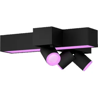 Philips Hue White and Color ambiance Centris Dreierspot mit CrossDesign schwarz, Intelligenter Einbaustrahler, Bluetooth/Zigbee, Schwarz, LED, Meta... - Schwarz