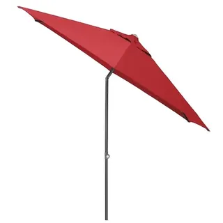 Kettler EASY PUSH Schirm Schirm Ø 270 cm, UPF 50+, anthrazit matt/ rot, Aluminium/Polyester mit PU Beschichtung