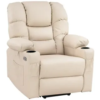 MCombo Relaxsessel 7550 Kunstleder 75 x 112 x 87 cm Weiß elektrisch mit Relaxfunktion