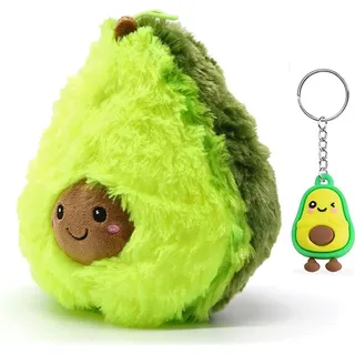 Soma Plüsch-Kissen Avocado XXL 30 cm Sofa-Rückenkissen Rund Lebensmittel Spielzeug Kuschel-Tier Plüsch-Tier Toy Früchte grün+GRATIS Schlüssel... - Grün