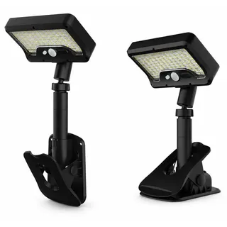 2er-Set Solar Zaunleuchten mit Bewegungsmelder – 92 LED, 500 Lumen – Type-C & Solar, IP65 wasserdicht – Solarleuchten für Zaun, Geländer un...