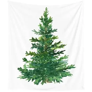 EHOMERY Wandteppich Für Draußen Wanddekoration Lang Grün Christbaumschmuck Wandbehang Aesthetic Wandtuch Kinderzimmer Wandschmuck Groß Schlafzimmer Wohnzimmer 95X73Cm