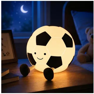 ANYSUN LED Nachtlicht Kinder Fußball Silikonlampe mit Touch-Steuerung und Timer, 1200mAh wiederaufladbare Nachtlampe, Geschenk für Mädchen Jungen, Warmweiß, Tageslichtweiß, Bedside Touch Nachtlicht Deko für Kinderzimmer Schlafzimmer