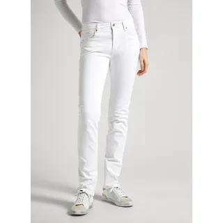 Slim-fit-Jeans PEPE JEANS "SLIM HW" Gr. 32, Länge 30, weiß (optic white) Damen Jeans Röhrenjeans
