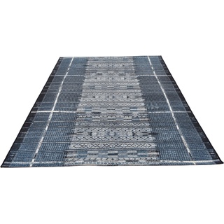 Teppich GINO FALCONE "Outdoor-Africa 38" Teppiche Gr. B/L: 240 cm x 340 cm, 5 mm, 1 St., blau Esszimmerteppiche Flachgewebe, Ethno Style, In- und Outdoor geeignet