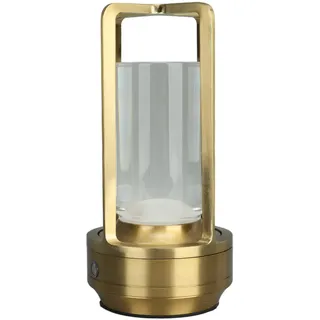 Brrnoo Kleine Tischlampe für Schlafzimmer, Nachttischlampen für Nachttisch, Kabellose Tischlampe, 3 Farben, Stufenlose Dimmung, LED-Tischlampe, Wiederaufladbare Touch-Lampe (Gold)