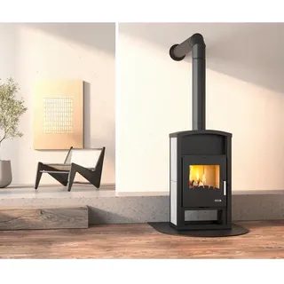 accente Kaminofen »SCHWEDEN«, BxH: 57 x 101 cm, 7 kW, Stahl / Keramik - schwarz