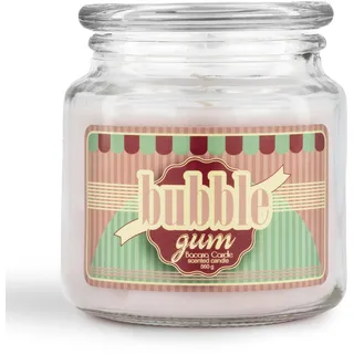 Bacana Candle - Duftkerze im Glas - Duftkerze im Glas mit Deckel - Originelle Geschenkkerze - 560 g - ± 100 Stunden Brenndauer - Erdbeeren mit Sahne - Bubble Gum