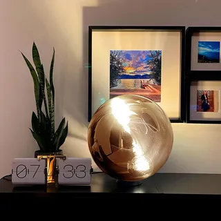 s.luce Tischlampe, Kupfer, Glas, Rund,Rund, 40x40x40 cm, Lampen & Leuchten, Innenbeleuchtung, Tischlampen, Tischlampen