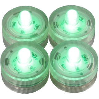 LED-Highlights Deko Kerzen Teelichter 4 er Set grün leuchtend wasserdicht kabellos Batterie Stimmungslicht Tischlampe Innen Aussen