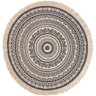 BAUMWOLLTEPPICH mit Mandala-Muster rund 145 cm