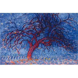 1art1 Piet Mondrian Poster Der Rote Baum, 1908-10 Bilder Leinwand-Bild Auf Keilrahmen | XXL-Wandbild Poster Kunstdruck Als Leinwandbild 120x80 cm