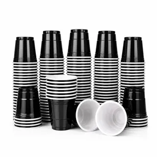 MBP My Beer Pong 50 Schwarze Schnapsbecher 2oz / 60ml | Shot Cups Schwarz | Mini Party Cups für JGA, Halloween, Geburtstag & Festival | BPA-frei Wiederverwendbar