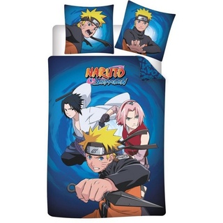 Bettwäsche Anime Naruto Shippuden Flanell Kinder Bettwäsche Set, Naruto, Deckenbezug 135-140x200 Kissenbezug 65x65 100% Baumwolle bunt