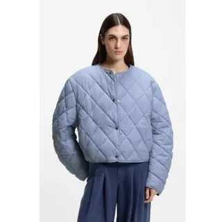 BOSS für Damen. 50553785 Wasserabweisende Jacke mit blauer Rautensteppung (36), Lässig, Polyester