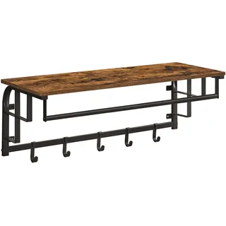 VASAGLE Wandgarderobe mit Aufbewahrungsregal 80 x 27 cm Braun