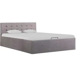 vidaXL Stauraumbett hydraulisch 120 x 200 cm taupe