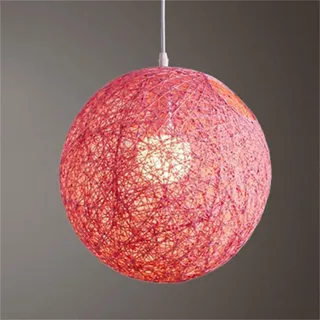 Creperture 15 cm Runde Lampenschirme, Handgewebte Rattan-Rankenkugel Hängelampenschirm für Deckenleuchte, Zubehör, Rosa
