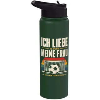 Ich Liebe Meine Frau Bei Einem Tor Mitjubelt Fußball Fan Stainless Steel Insulated Water Bottle