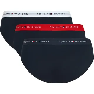 Slip "3P BRIEF DTM", Herren, Gr. L (52), 3 Stk., primary rot, weiß, desert sky, Jersey, Obermaterial: 95% Baumwolle, 5% Elasthan, TOMMY HILFIGER UNDERWEAR, körpernah, Unterhosen Slip, mit Logo-Elastikbund