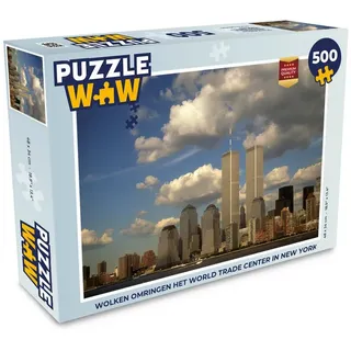 MuchoWow Puzzle Wolken umgeben das World Trade Center in New York, 500 Puzzleteile, Foto-Puzzle, Bilderrätsel, Puzzlespiele, Spielzeug bunt 34 cm x 48 cm x 2 cm