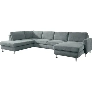 die planbar Wohnlandschaft DIE PLANBAR "MP-IN19027 U-Form", blau (ocean), B:346cm H:82cm T:220cm, 100% Polyester, Sofas, Wohnlandschaft, wahlweise mit Bettfunktion, frei im Raum stellbar