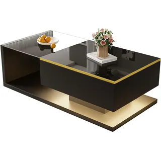 stilvora Couchtisch Schwarz MDF 100 x 32,5 x 50 cm
