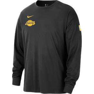 Los Angeles Lakers Courtside langärmeliges Nike NBA-Max90-T-Shirt für Herren - Schwarz, XXL